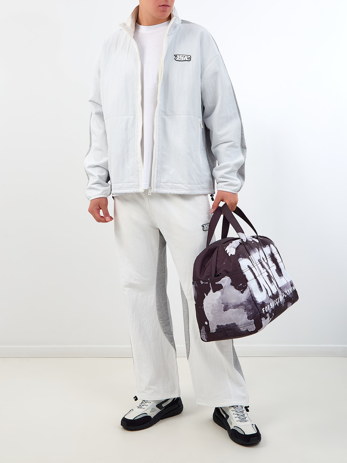 Спортивные брюки P-Berto из нейлона и хлопкового джерси DIESEL, цвет белый, размер L - фото 2