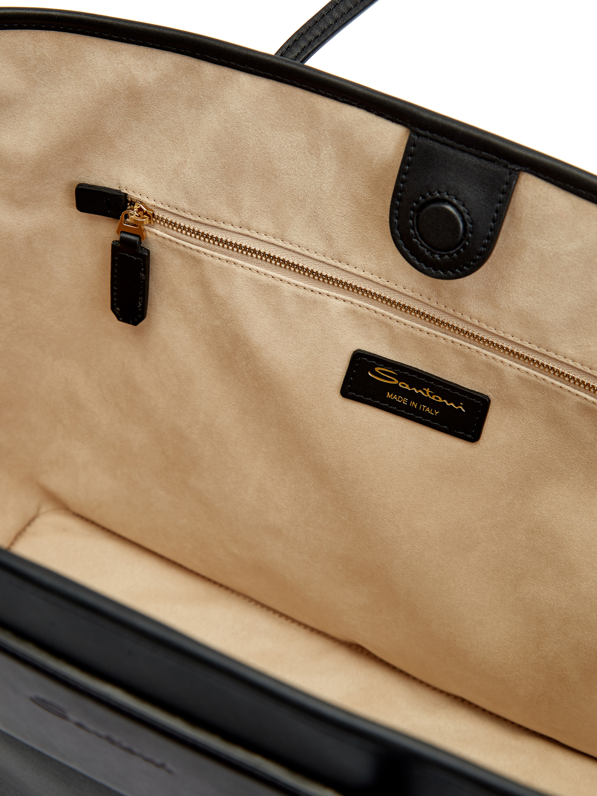 Кожаная сумка-шоппер с отделкой ручной работы SANTONI, цвет черный, размер 37;37.5;38;38.5;39.5;40;36;39 - фото 7