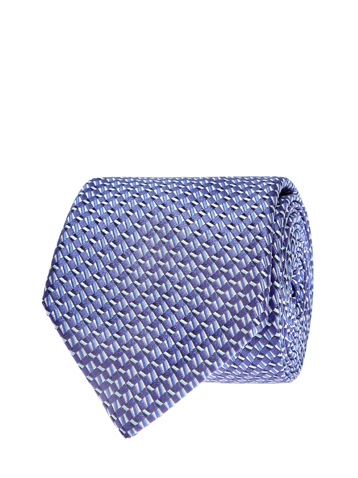 Шелковый галстук ручной работы с 3D-эффектом CANALI, цвет синий, размер 42;44;46;48;40
