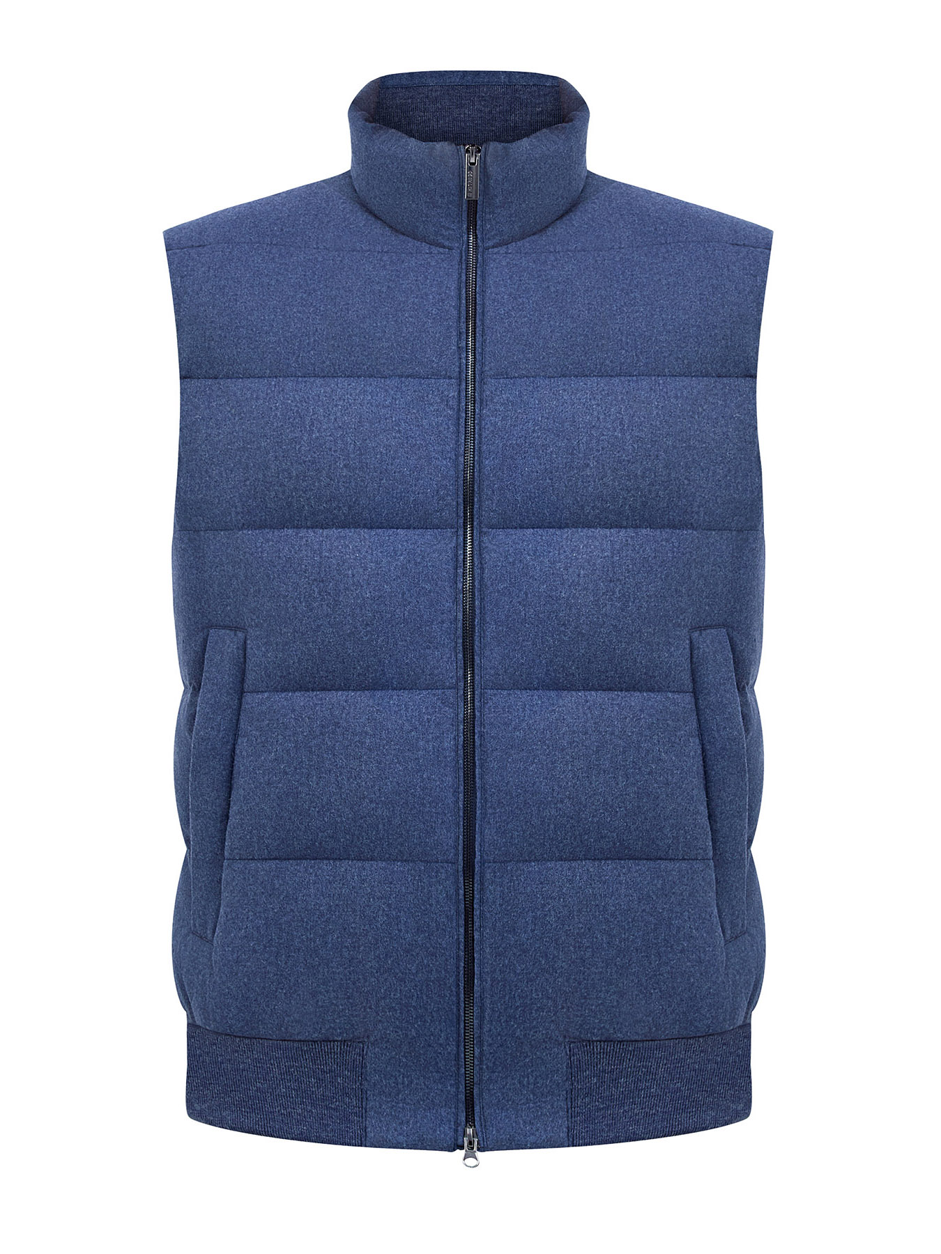 

Стеганый жилет из шерсти и кашемира с пуховым утеплителем, Синий, Стеганый жилет из шерсти и кашемира с пуховым утеплителем