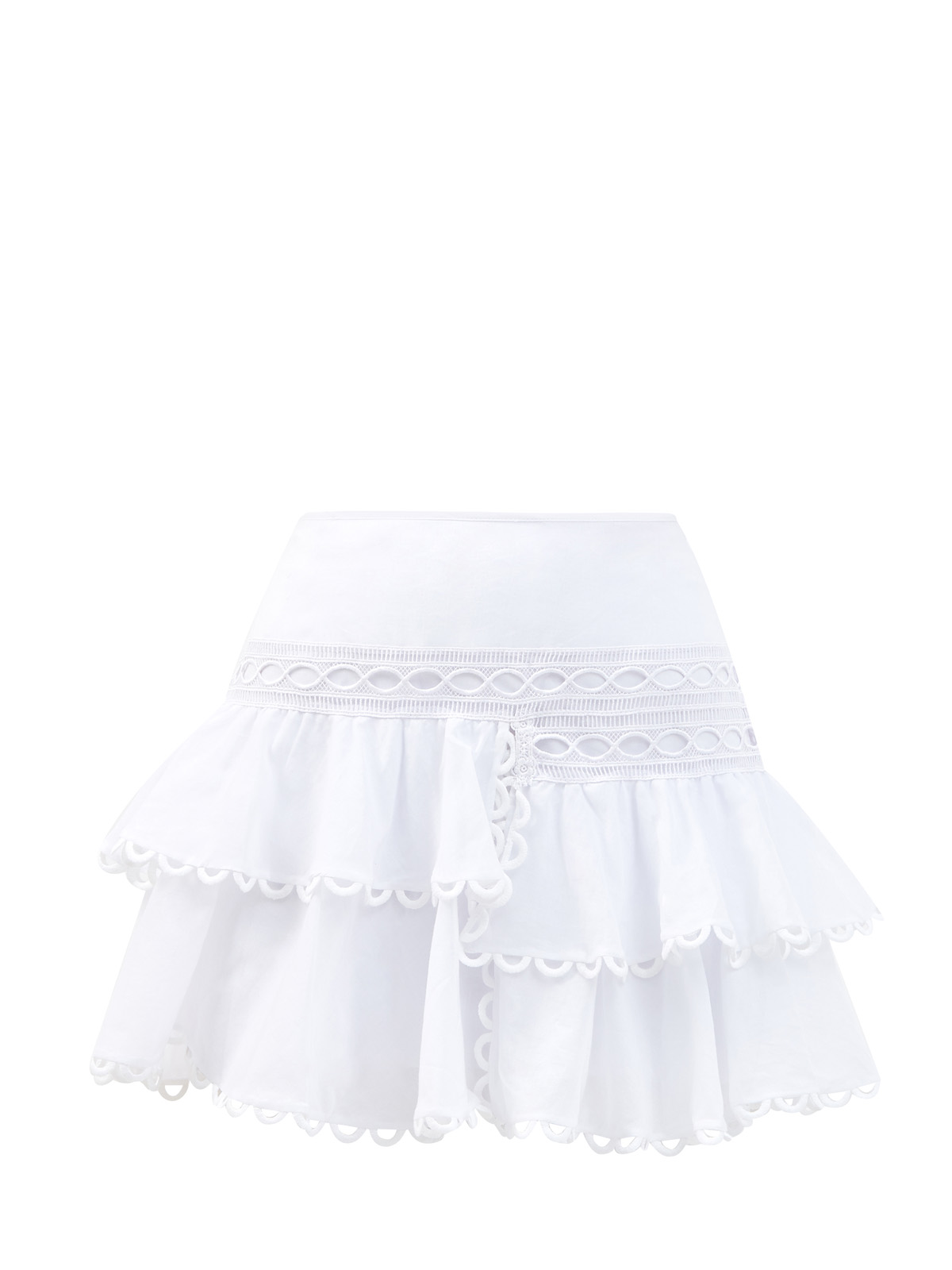 Воздушная юбка Shelley из хлопковой вуали и гипюра CHARO RUIZ IBIZA, цвет белый, размер M;L;S - фото 1