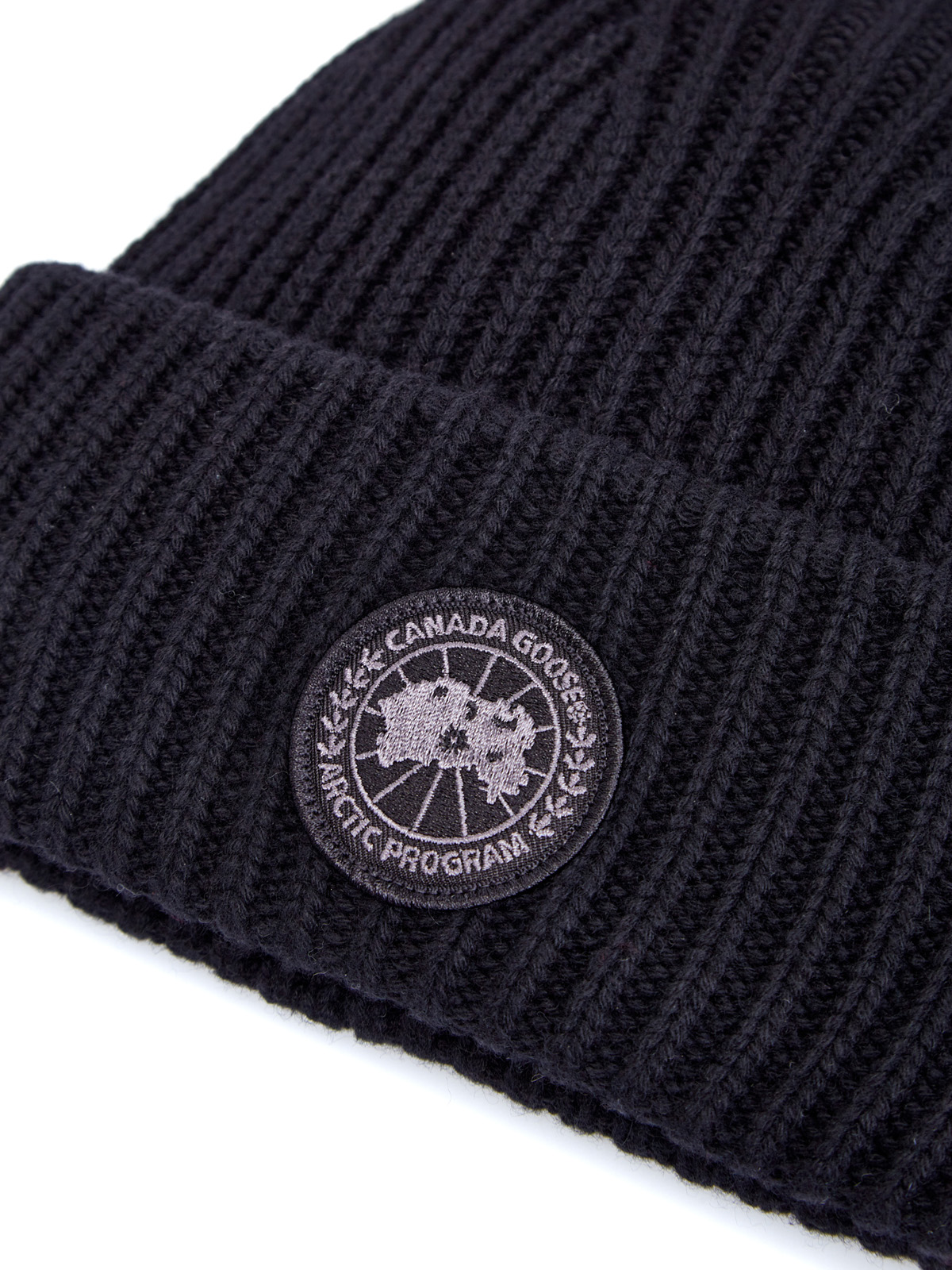 Теплая шапка из шерсти и кашемира с отворотом CANADA GOOSE, цвет черный, размер 40 - фото 3
