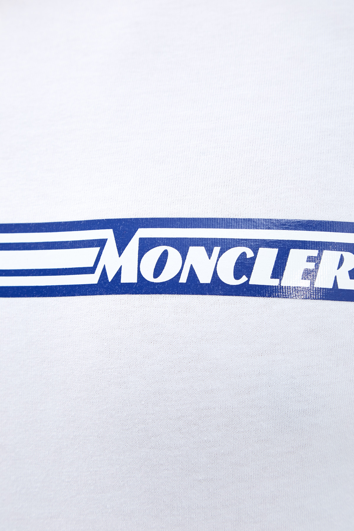 Белая футболка из хлопка джерси с глянцевой аппликацией MONCLER, цвет белый, размер 2XL - фото 5