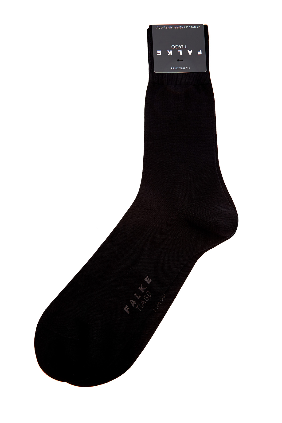 Классические черные носки из пряжи двухслойного скручивания FALKE, цвет черный, размер 44 - фото 1
