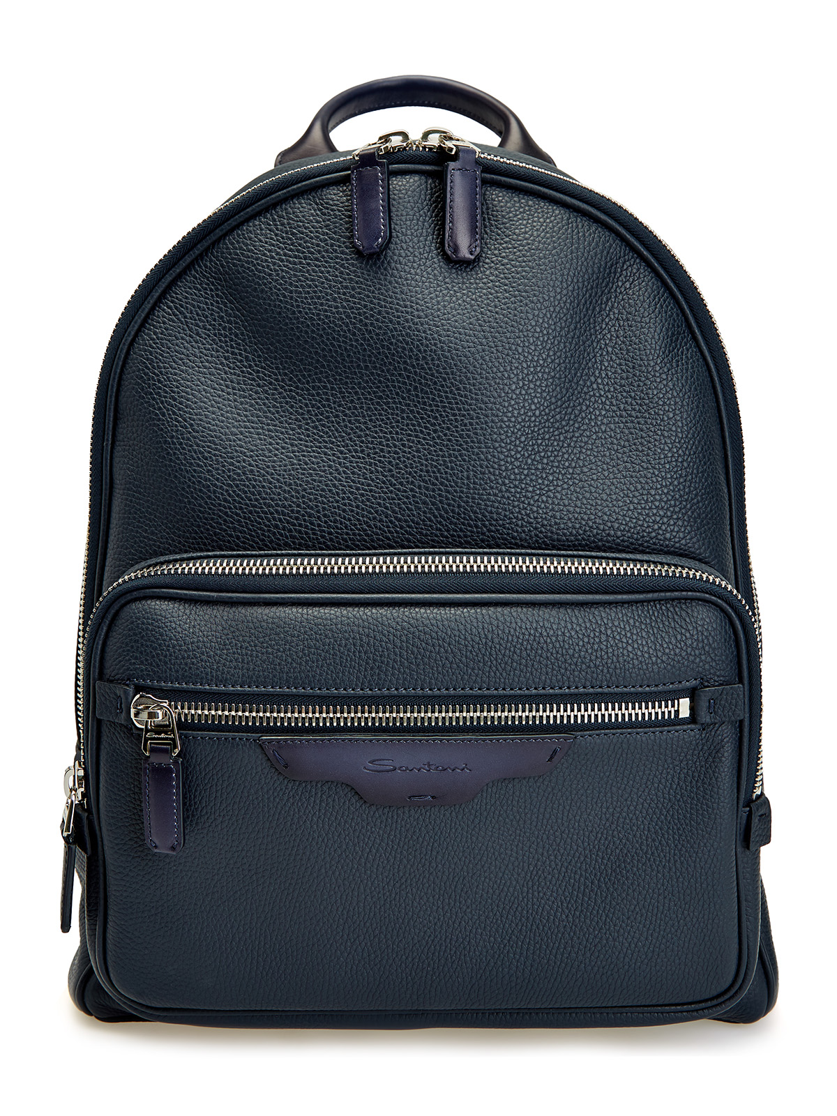 Кожаный рюкзак ручной работы с двумя отделениями SANTONI, цвет синий, размер M;L - фото 1