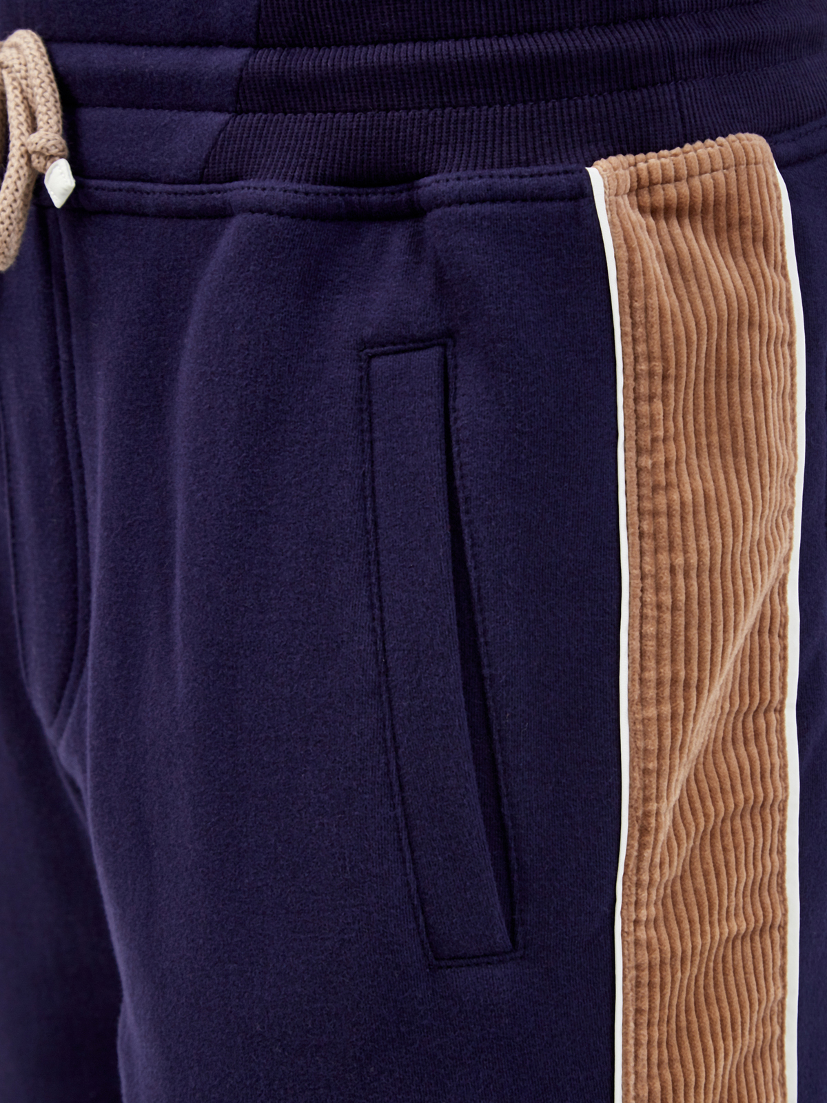 Хлопковые джоггеры Travelwear с лампасами из вельвета BRUNELLO CUCINELLI, цвет синий, размер 48 - фото 5