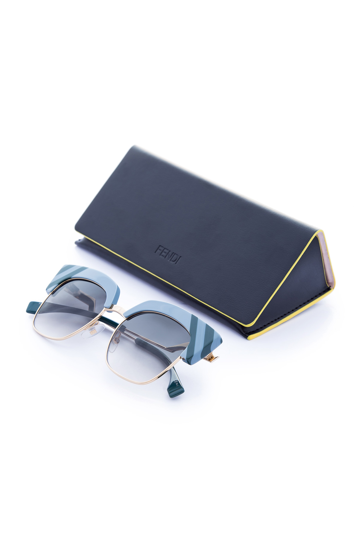 очки FENDI (sunglasses), цвет голубой, размер 36 - фото 6