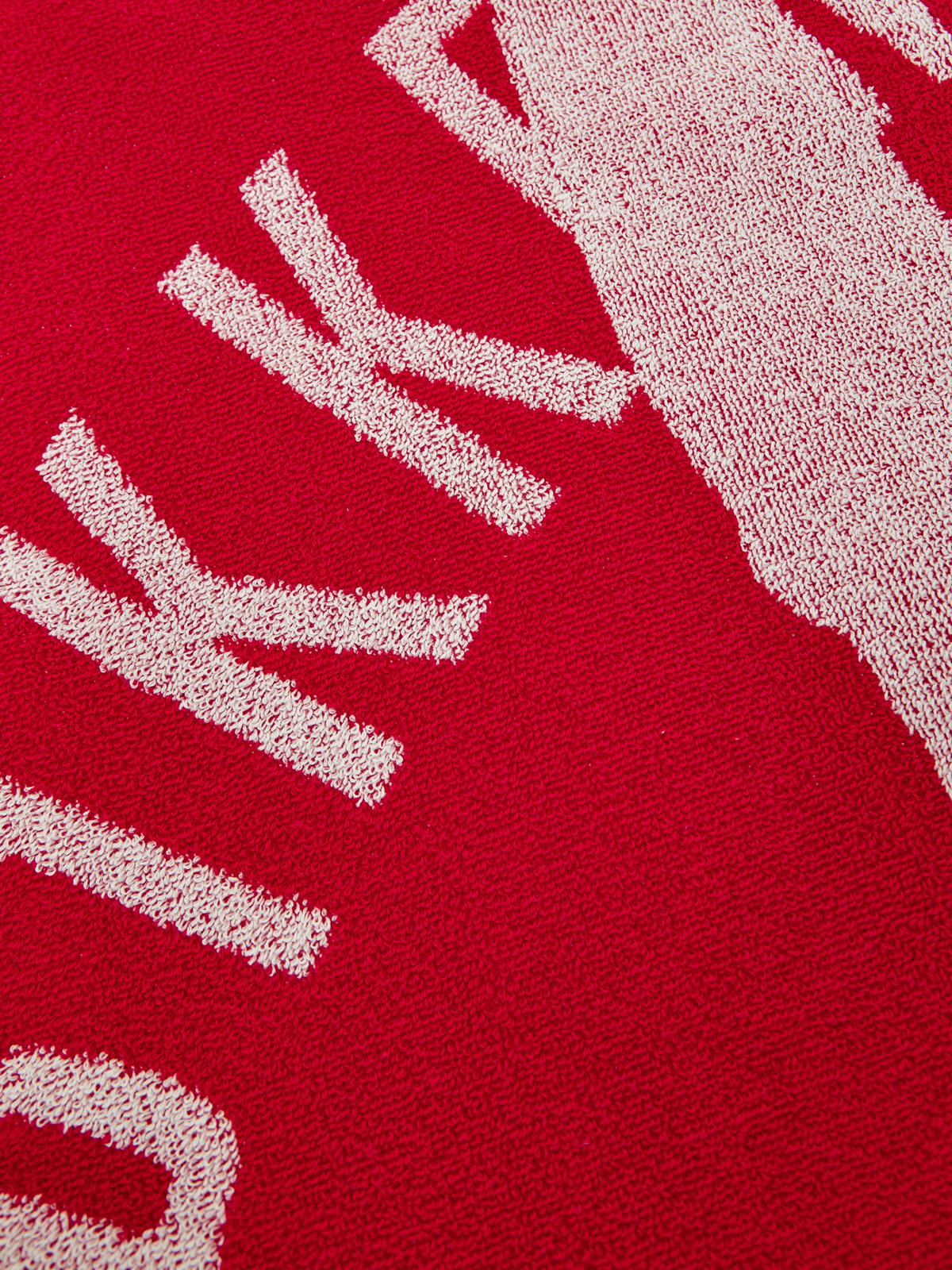 Яркое полотенце из хлопка с фирменным принтом Soccer BIKKEMBERGS, цвет красный, размер 44 - фото 3