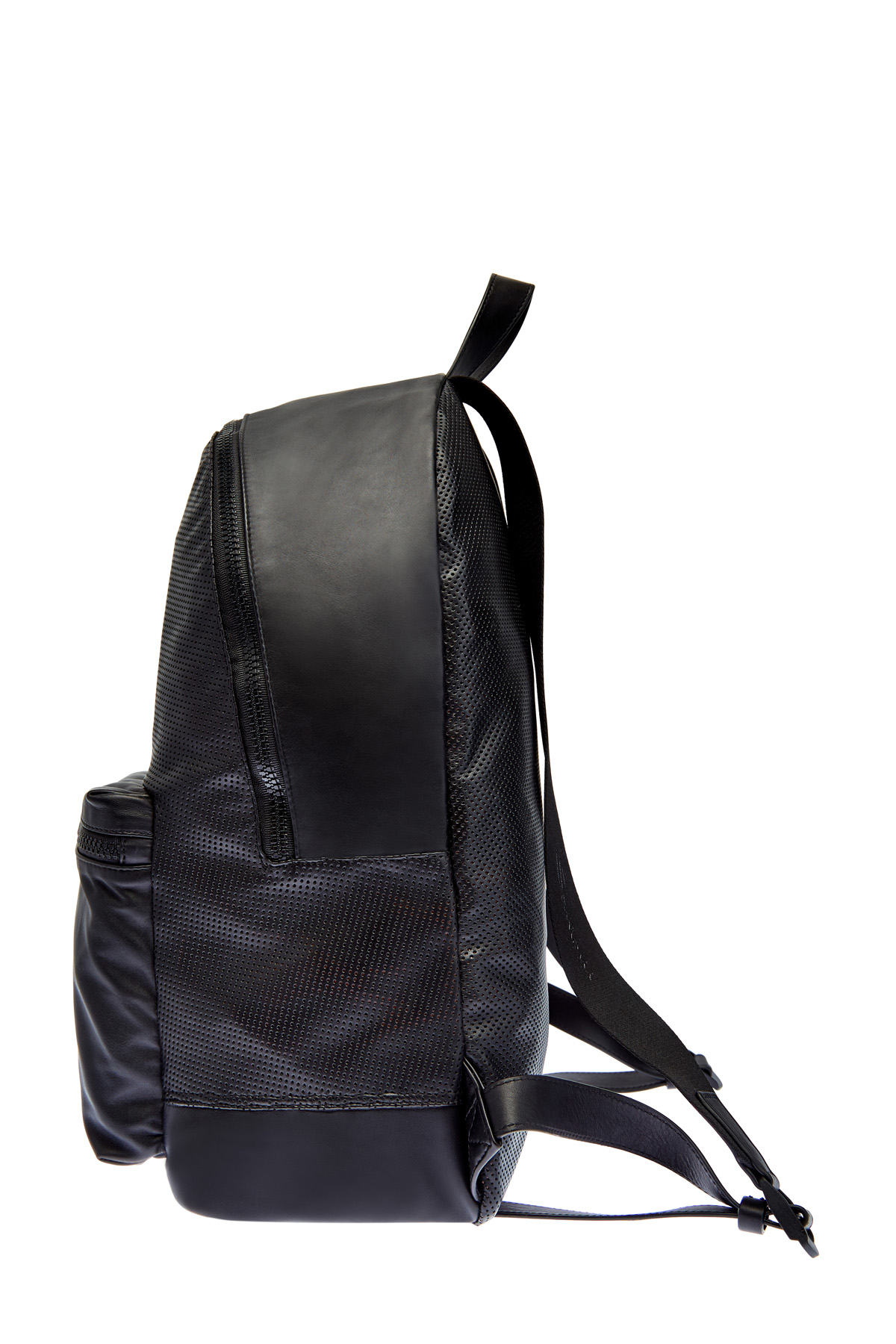 Складываемый рюкзак из перфорированной кожи SANTONI, цвет черный, размер 36;37;37.5;39;38 - фото 4