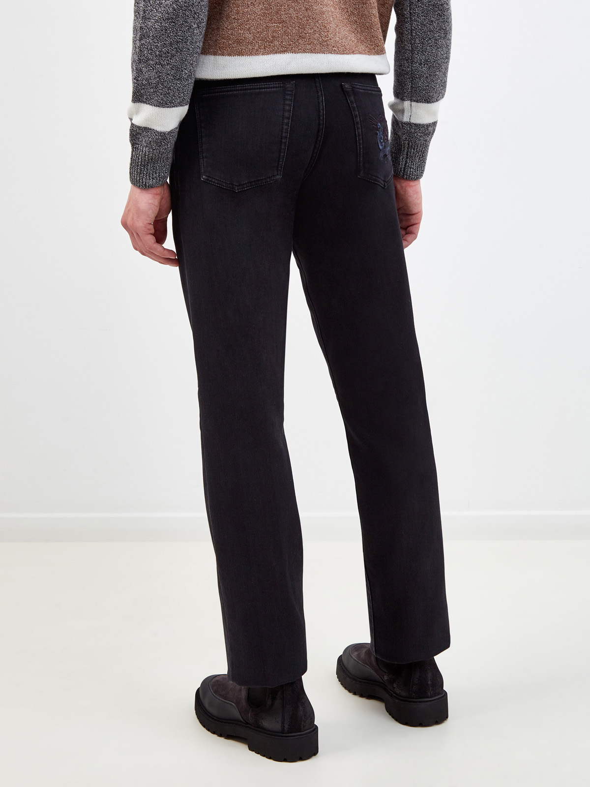 Утепленные джинсы Cesare с вышитым логотипом SCISSOR SCRIPTOR, цвет черный, размер 50;54;58;60;62;66;48 - фото 4