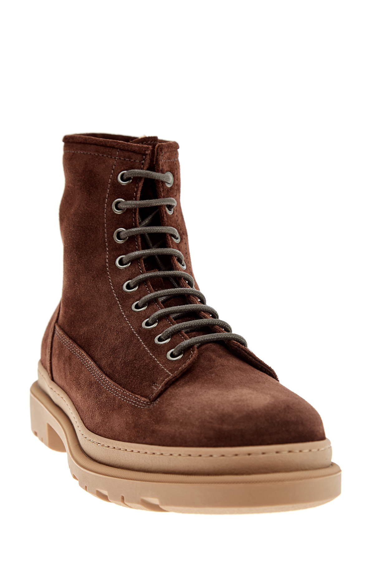 Высокие ботинки из замши с литой подошвой BRUNELLO CUCINELLI, цвет коричневый, размер 39;41;43 - фото 3