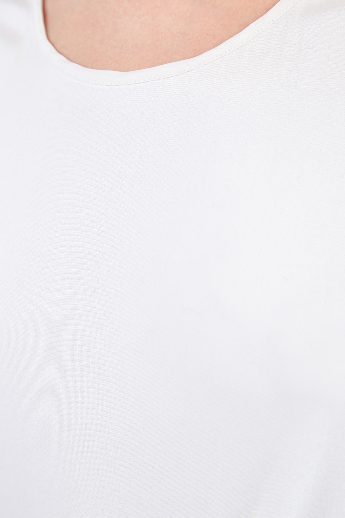 Топ из шелка молочного оттенка с круглым воротом LORENA ANTONIAZZI, цвет белый, размер 40 - фото 5