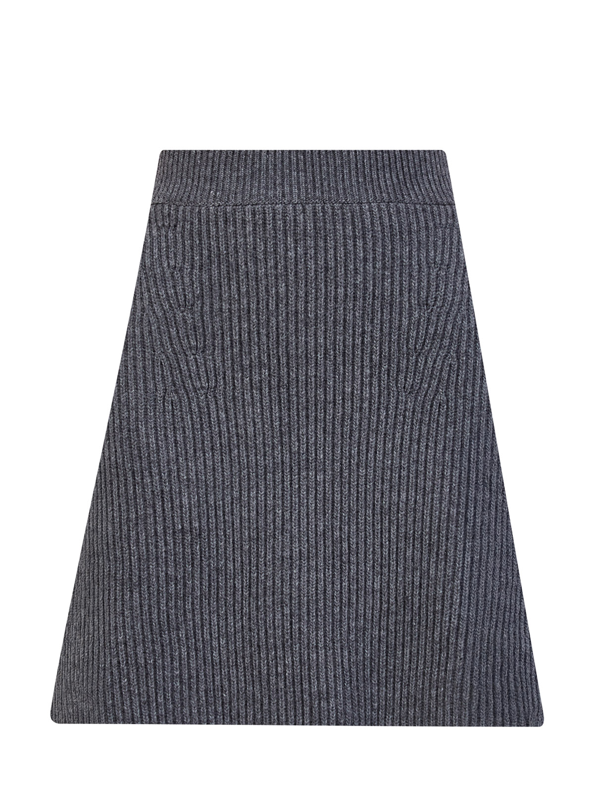 Юбка из меланжевой шерсти в английскую резинку 114900₽