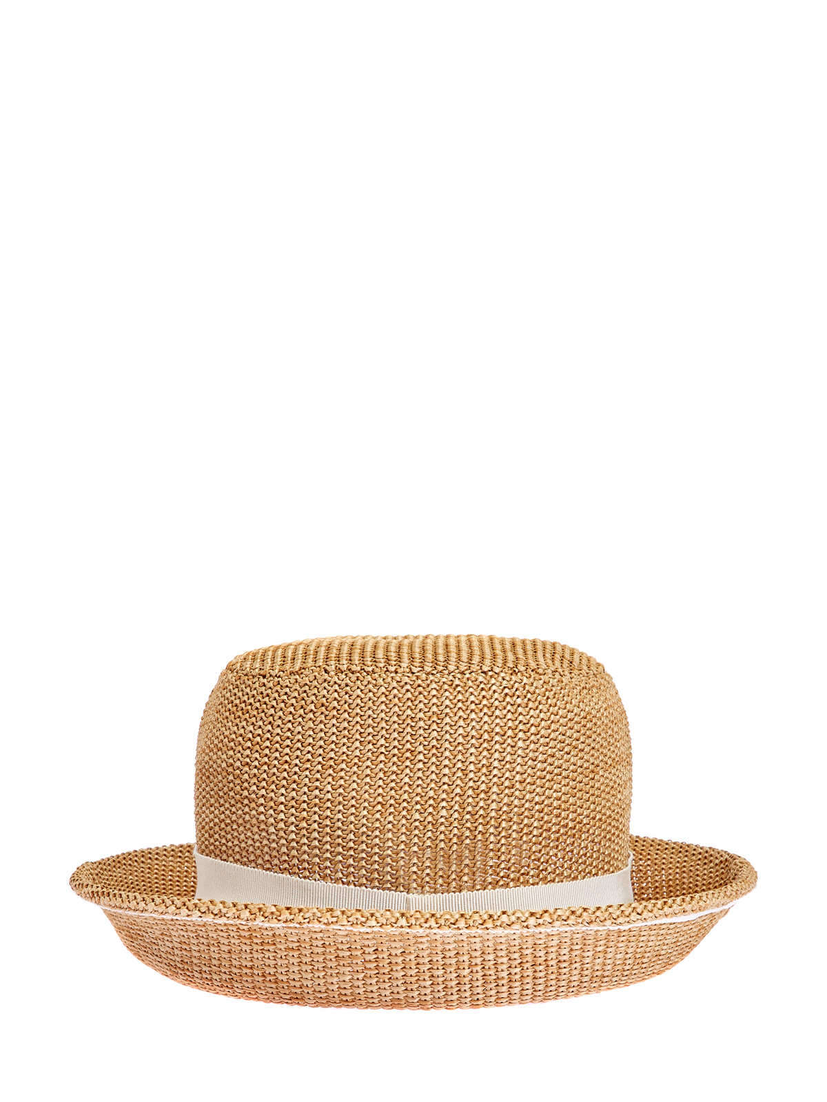 Плетеная шляпа-трилби с вышивкой ручной работы ERMANNO SCERVINO, цвет бежевый, размер L - фото 3