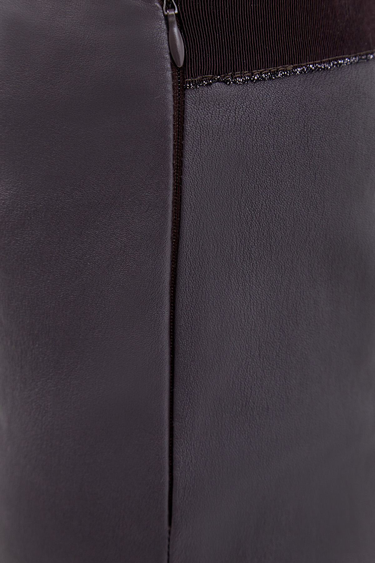 Брюки из матовой кожи с объемными швами LORENA ANTONIAZZI, цвет серый, размер S;M - фото 5