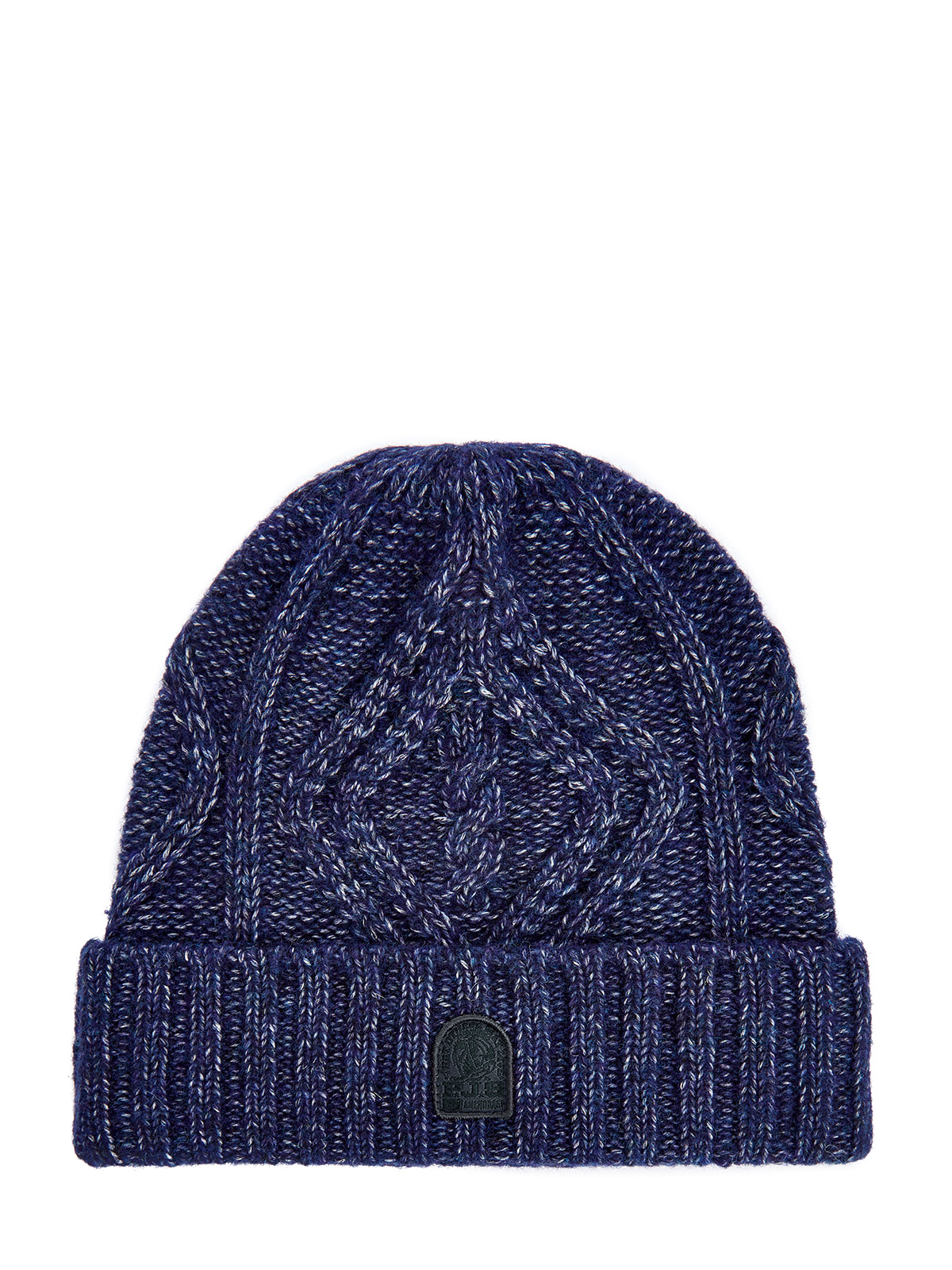 Шапка из шерсти и хлопка с вязаным узором и патчем 10600₽