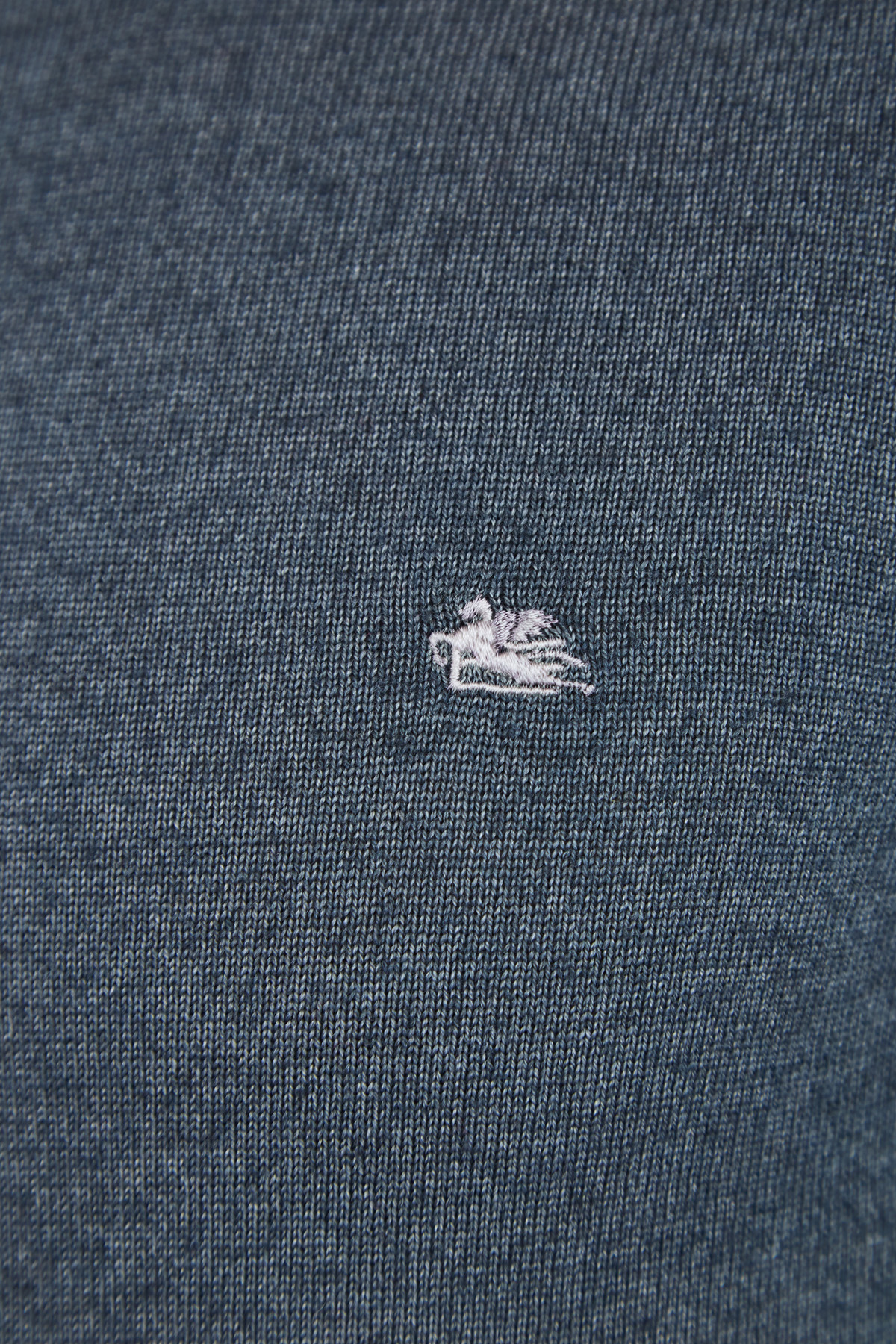 Шерстяной джемпер с вышитым логотипом ETRO, цвет серый, размер 46;48 - фото 5