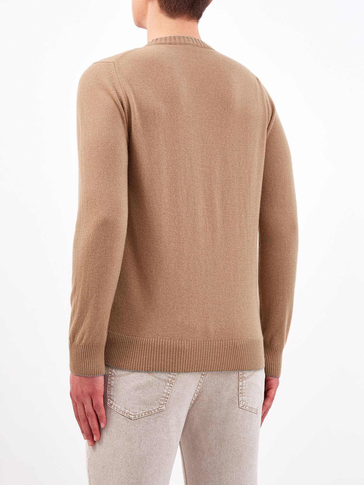 Пуловер из кашемировой пряжи ELEVENTY, цвет коричневый, размер 48 - фото 4