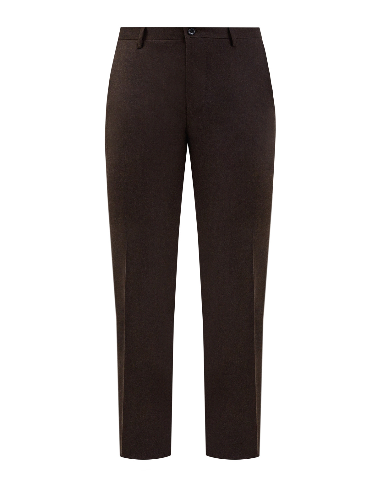 Шерстяные брюки с окантовкой из кожи BERTOLO CASHMERE, цвет коричневый, размер 46;48;50;52;54;56 - фото 1