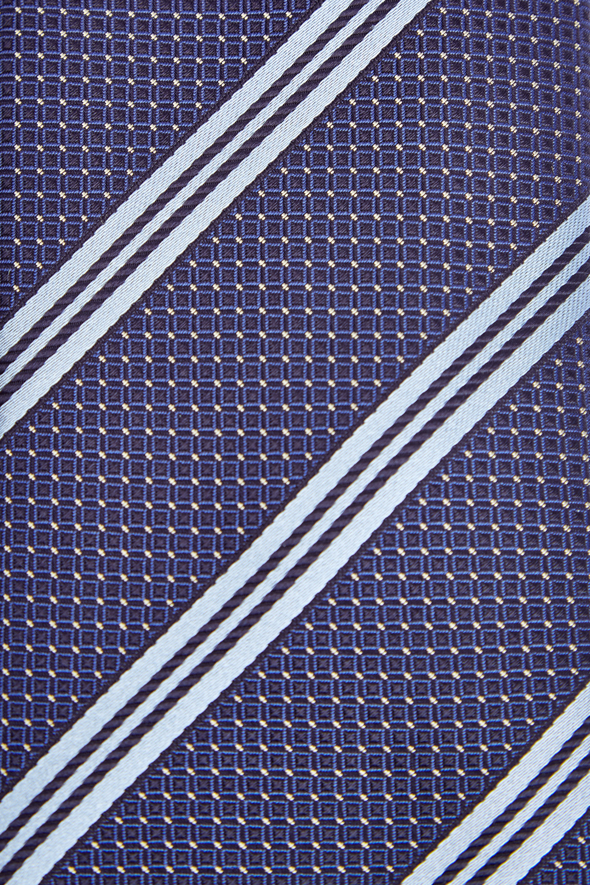 Галстук ручной работы с принтом в полоску CANALI, цвет синий, размер 40;41;42;43;44;45 - фото 3