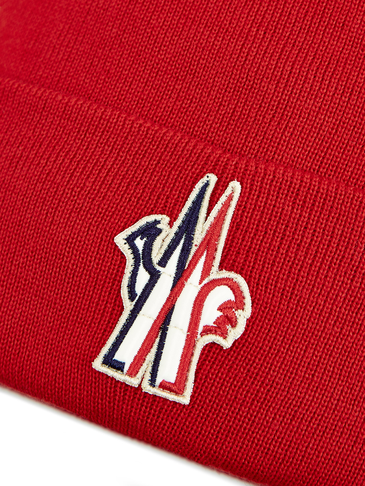 Шерстяная шапка из линии Après Ski с логотипом на отвороте MONCLER, цвет красный, размер 48;50 - фото 3