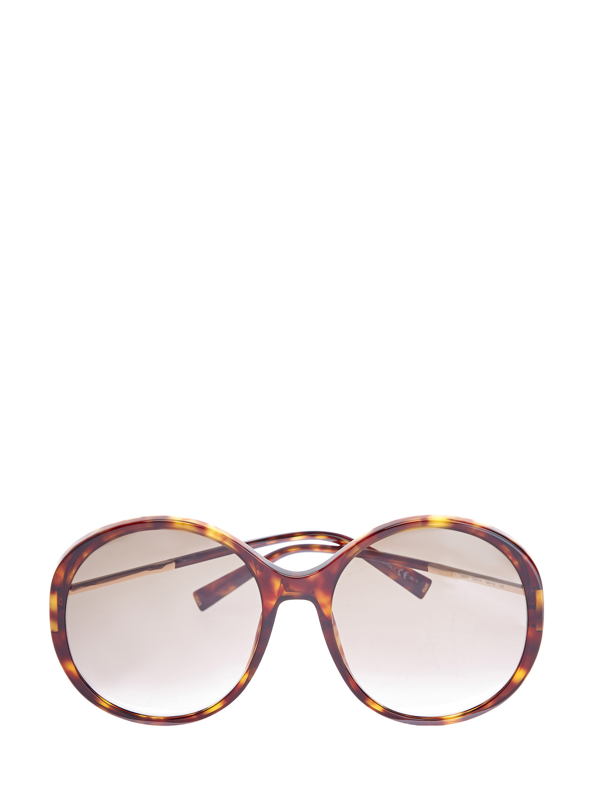 Очки в круглой оправе с внутренним черепаховым принтом GIVENCHY (sunglasses), цвет коричневый, размер S;M;L - фото 1