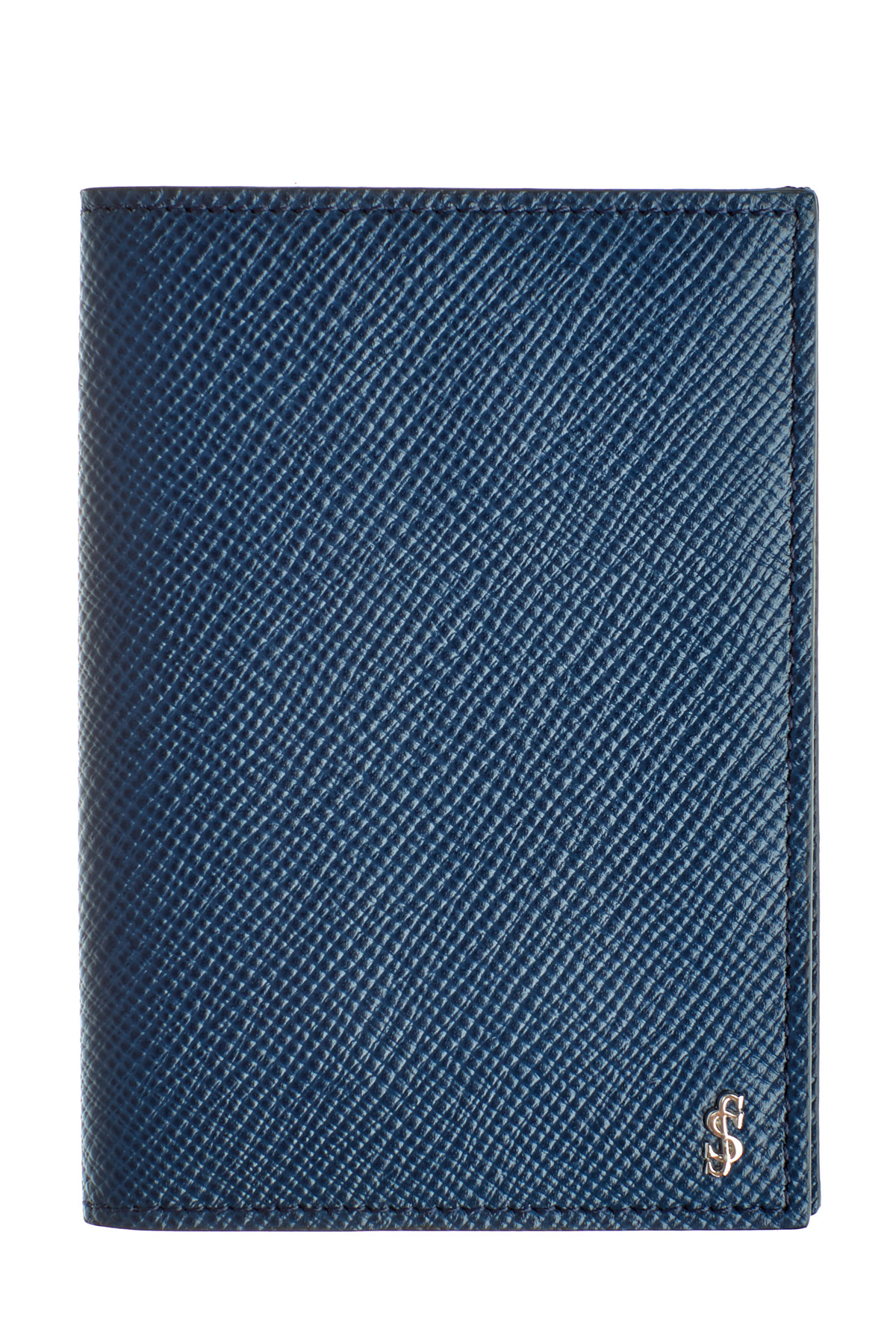 Визитница из сафьяновой кожи с тисненым логотипом бренда SERAPIAN, цвет голубой, размер 44 - фото 1