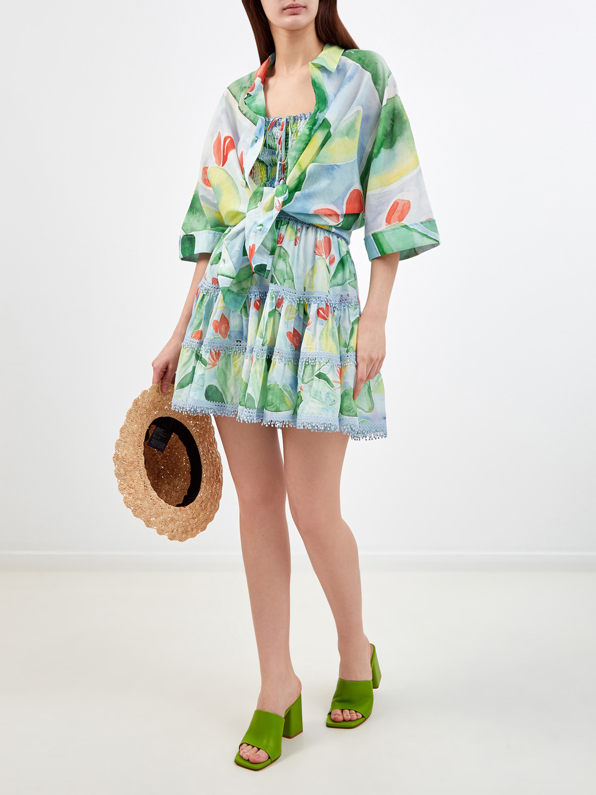 Свободная блуза Jade из хлопка с принтом Barbary Paradise CHARO RUIZ IBIZA, цвет мульти, размер S - фото 2