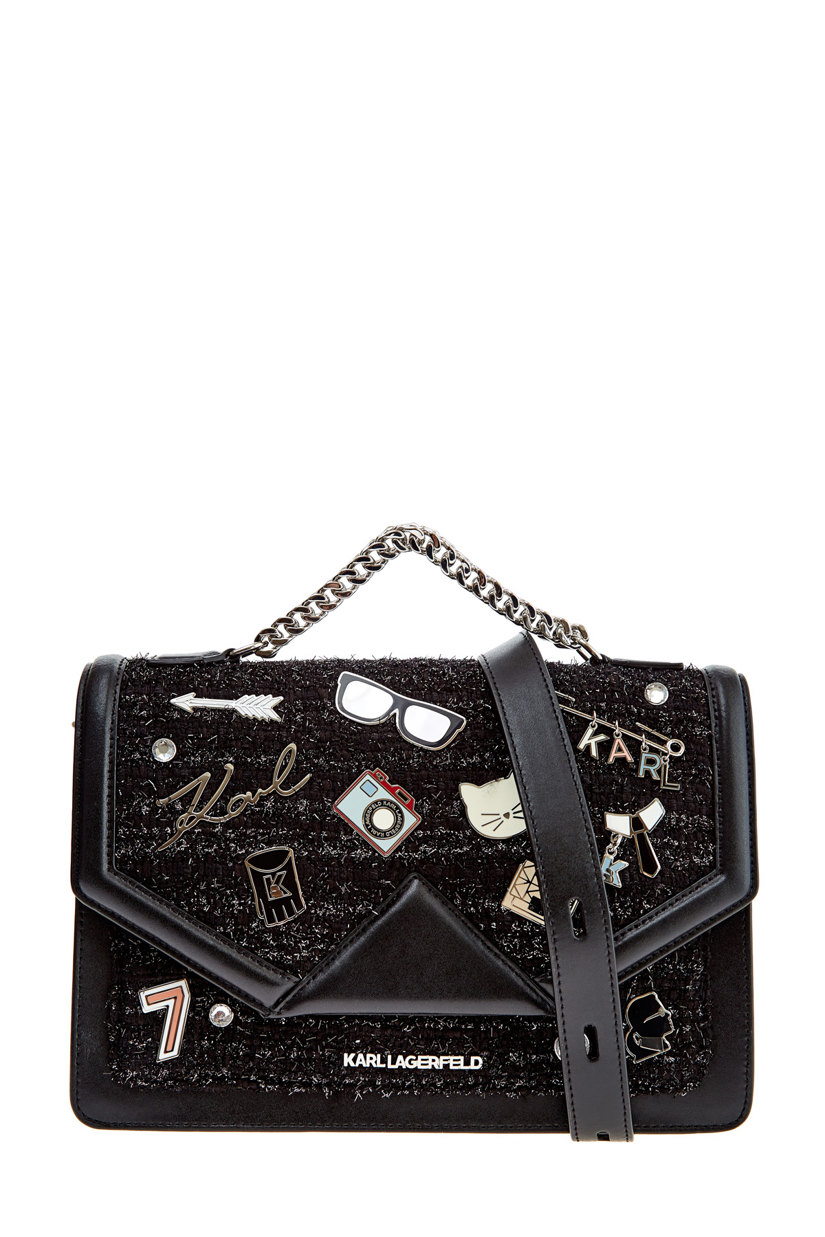 

Сумка Klassik Pins с твидовыми вставками и значками