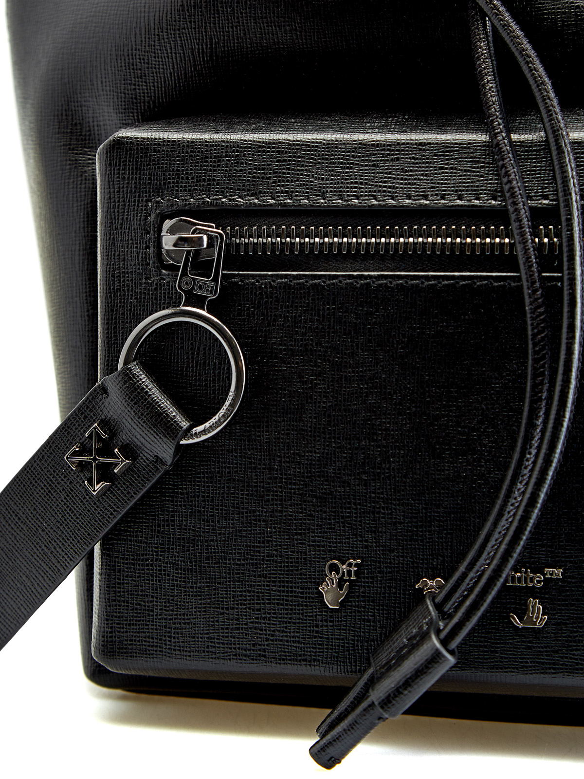 Кожаный рюкзак Diag с принтом в диагональную полоску OFF-WHITE, цвет черно-белый, размер 36;36.5;37.5;38;38.5;39;40 - фото 6