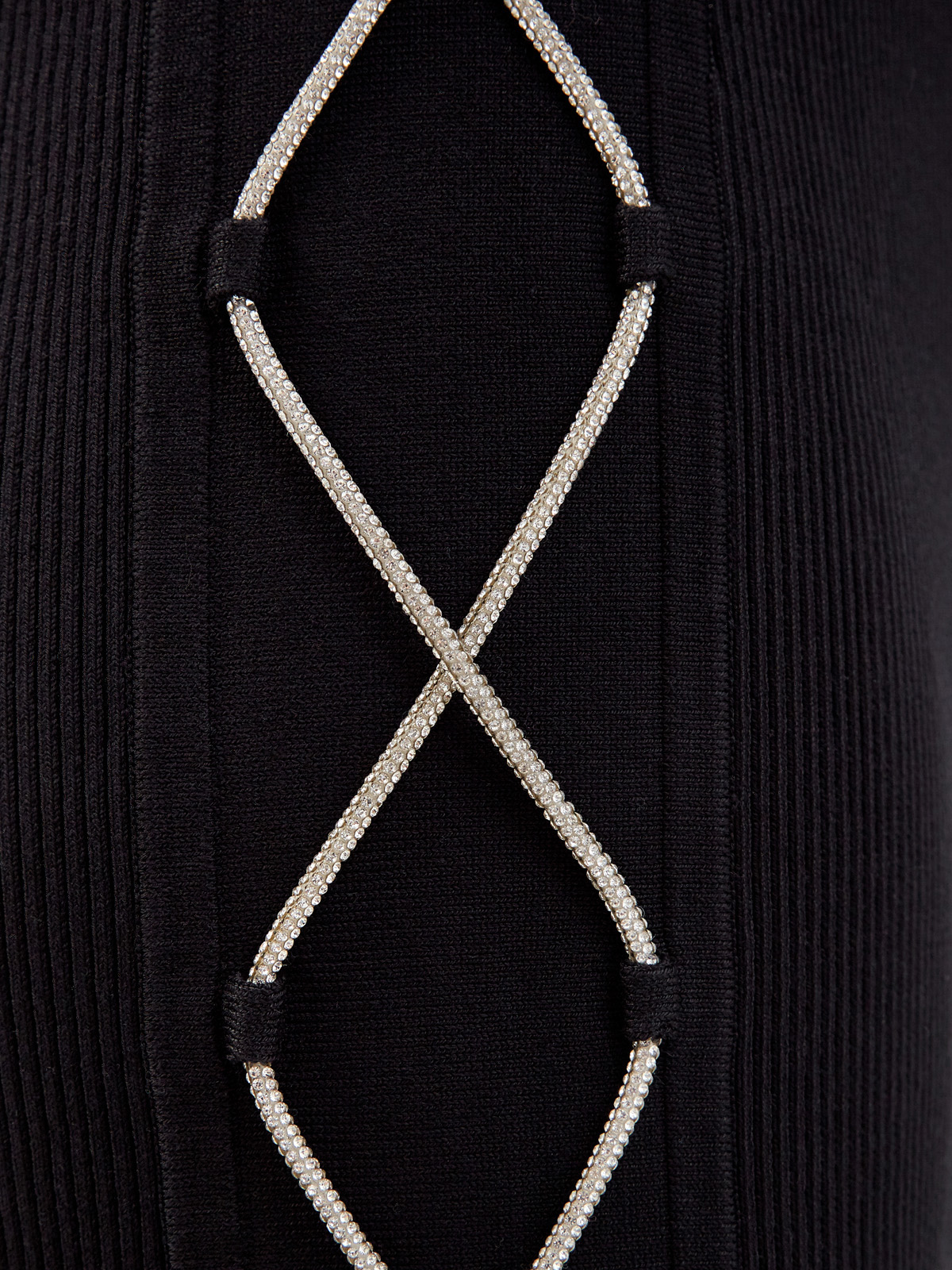 Юбка облегающего силуэта с цепочками из кристаллов GIUSEPPE DI MORABITO, цвет черный, размер 40 - фото 5