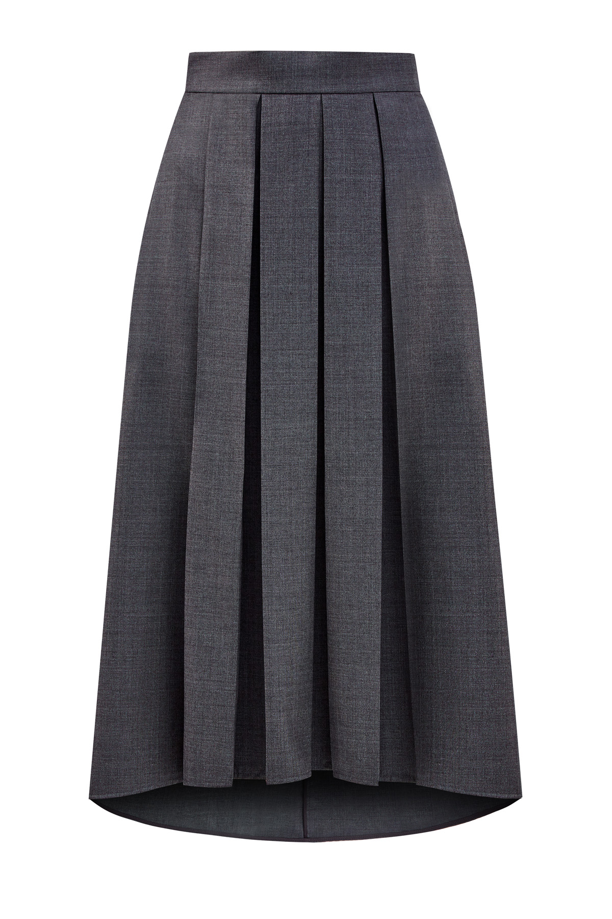 Шерстяная юбка-миди асимметричного кроя BRUNELLO CUCINELLI, цвет серый, размер 38;42;44;46 - фото 1
