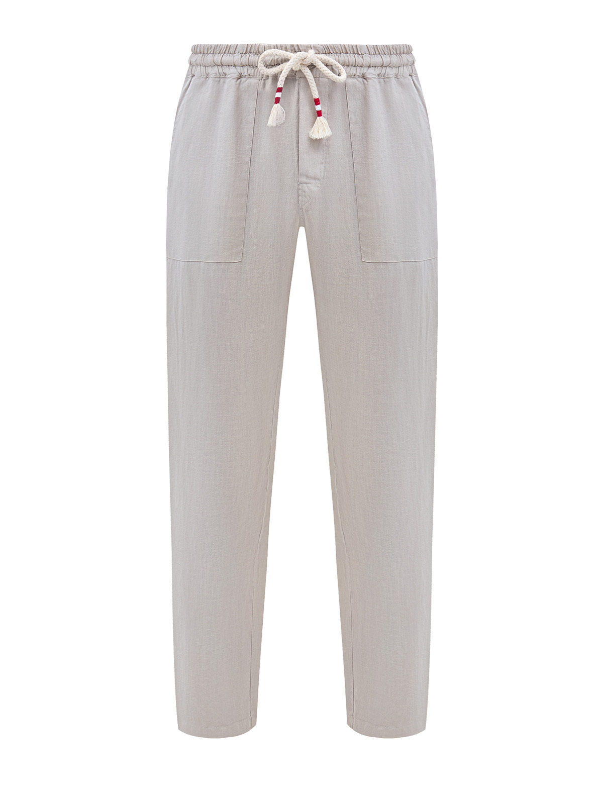 Льняные брюки с эластичным поясом на плетеной кулиске MC2 SAINT BARTH, цвет бежевый, размер 52;54;56