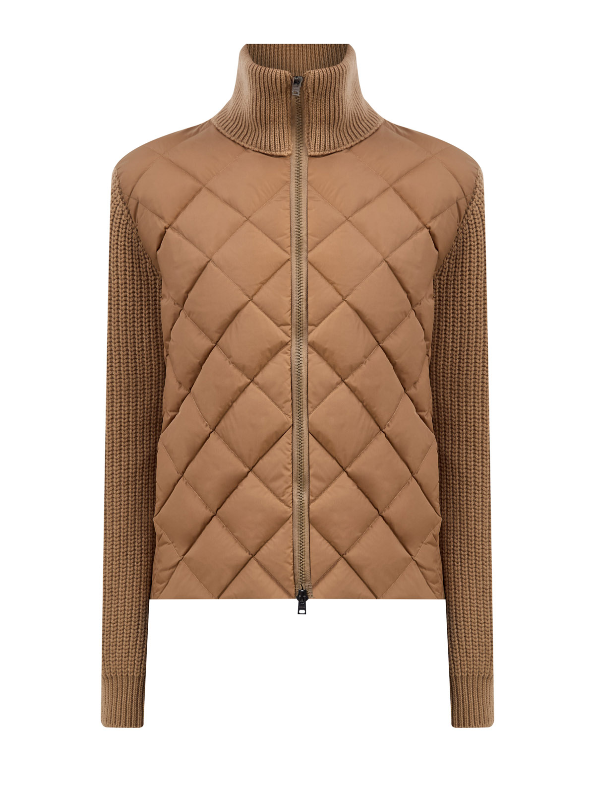 

Комбинированная куртка из шерсти с пуховым утеплителем, Коричневый, Комбинированная куртка из шерсти с пуховым утеплителем