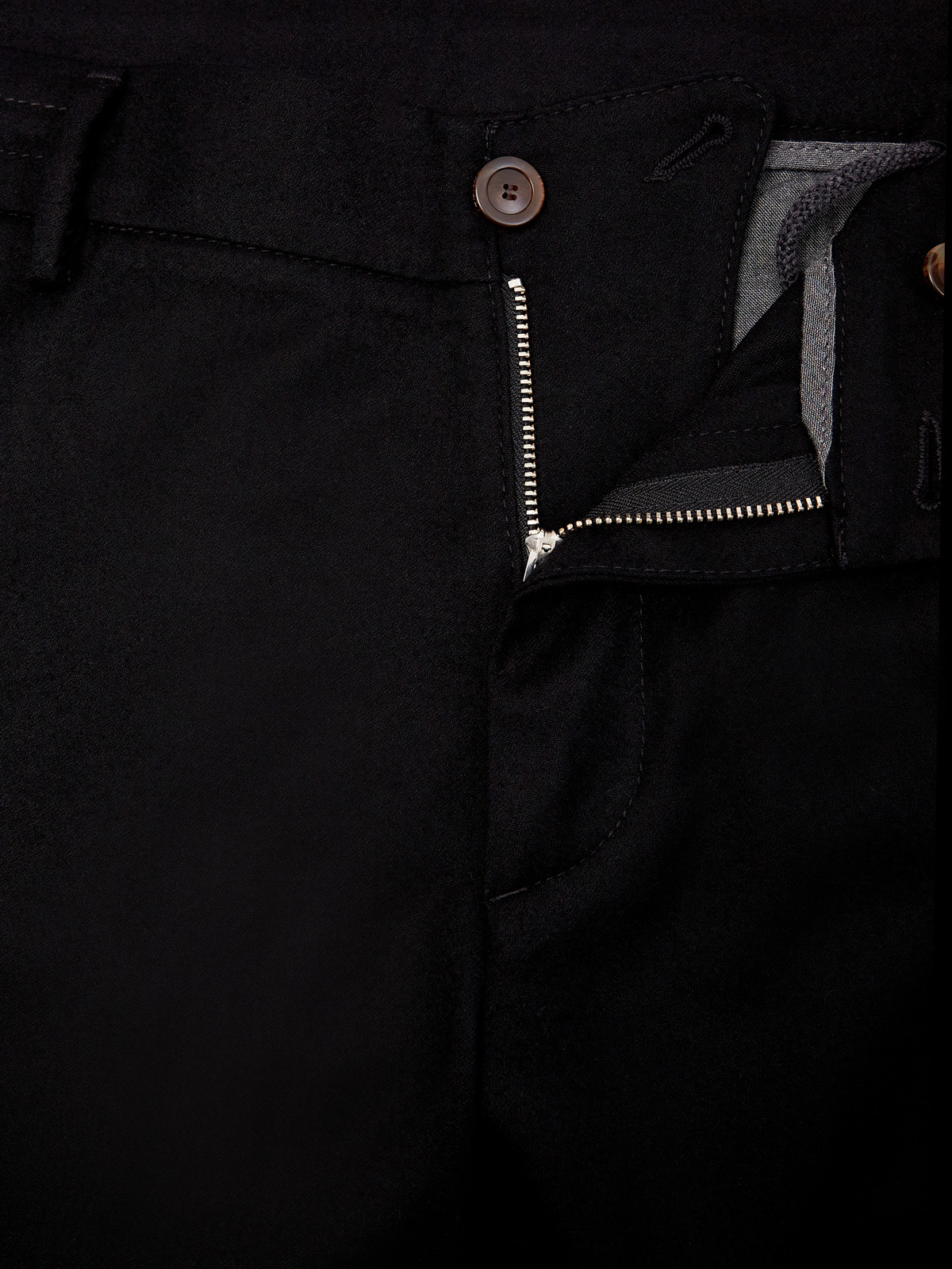 Однотонные брюки из шерсти с замшевой окантовкой CANALI, цвет черный, размер 50;52;54;56 - фото 6