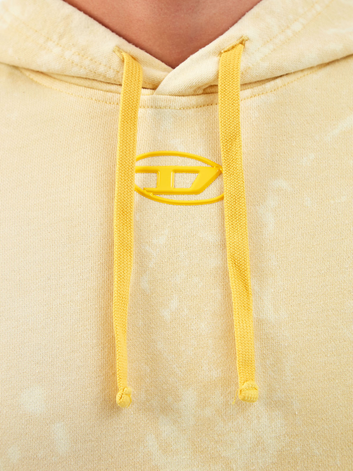 Худи S-Macs из меланжевого осветленного хлопка с логотипом DIESEL, цвет желтый, размер L;XL;M - фото 5