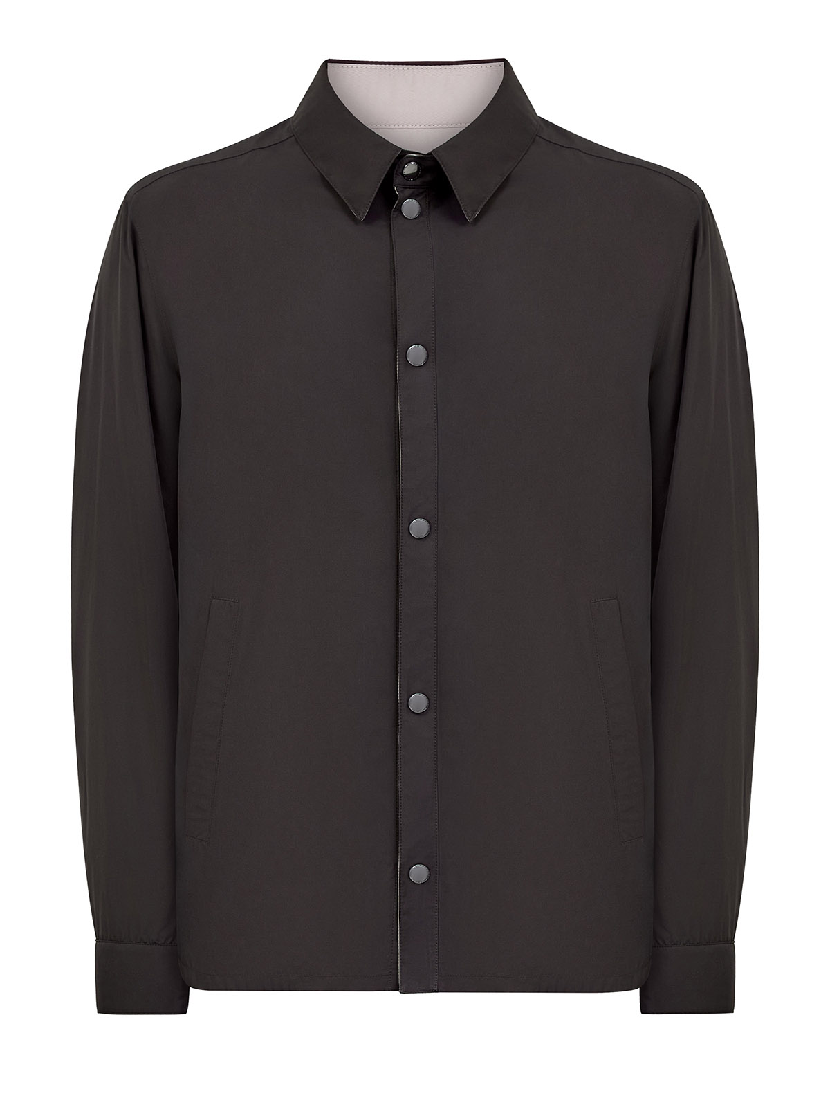 

Двусторонняя куртка-ветровка из матового влагозащитного нейлона, Коричневый, Двусторонняя куртка-ветровка из матового влагозащитного нейлона