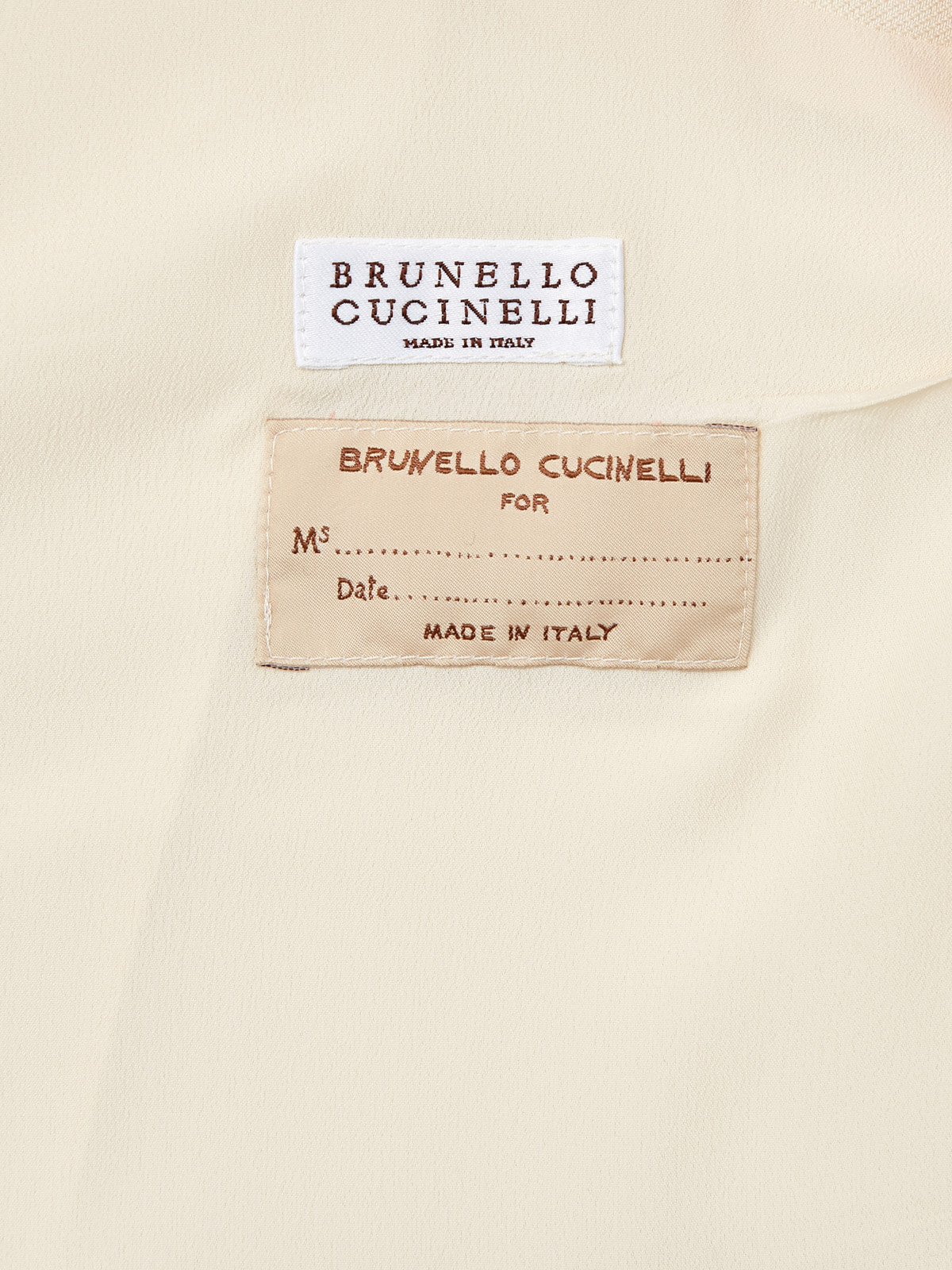 Элегантный жилет из вискозы и льна с цепочкой Мониль BRUNELLO CUCINELLI, цвет бежевый, размер 40;42;46;38 - фото 6
