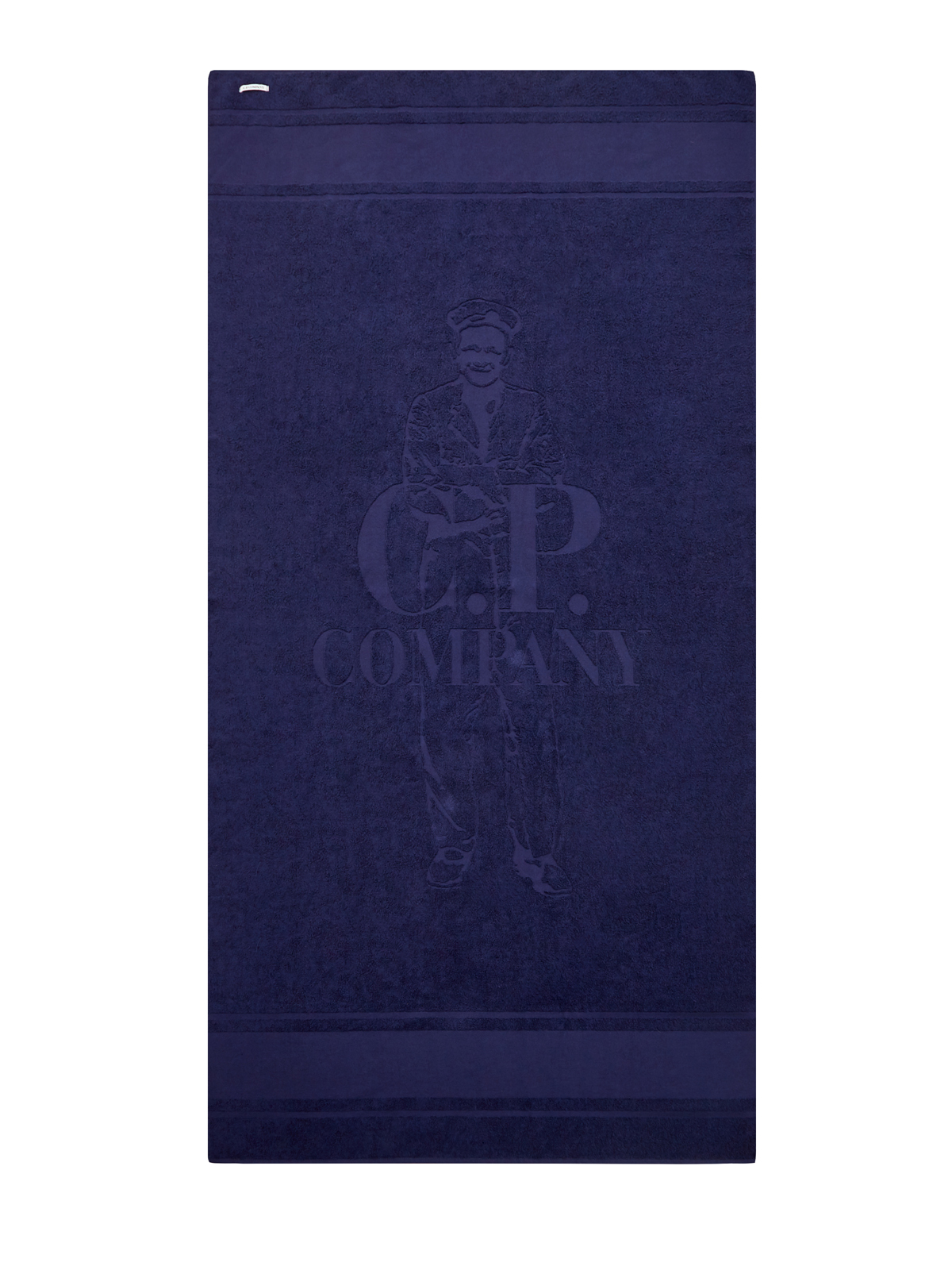 Хлопковое полотенце с однотонным узором British Sailor C.P.COMPANY, цвет синий, размер L