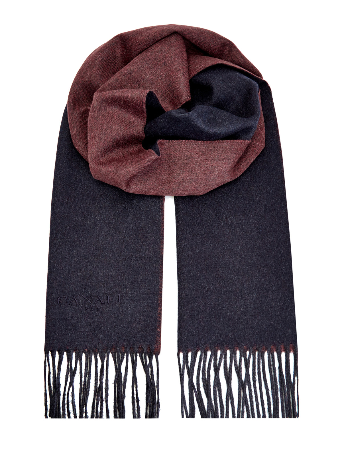 Двусторонний шарф из кашемира и шелка CANALI, цвет мульти, размер 40;42;44