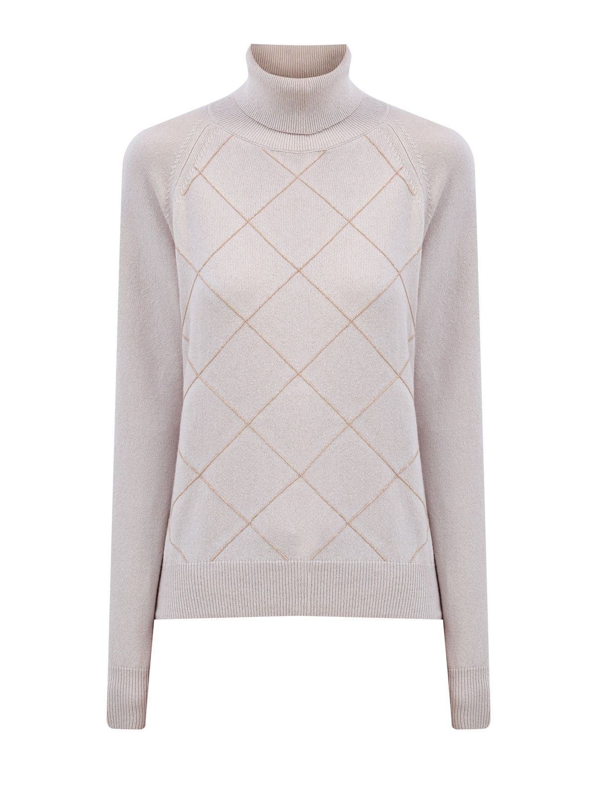 Свитер из шерсти шелка и кашемира с ромбовидным узором 71840₽
