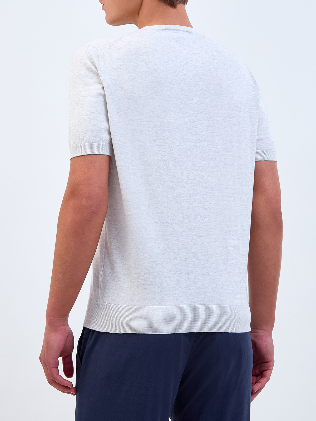 Джемпер с короткими рукавами из тонкой хлопковой пряжи GRAN SASSO, цвет белый, размер 50;52;54;56;58 - фото 4