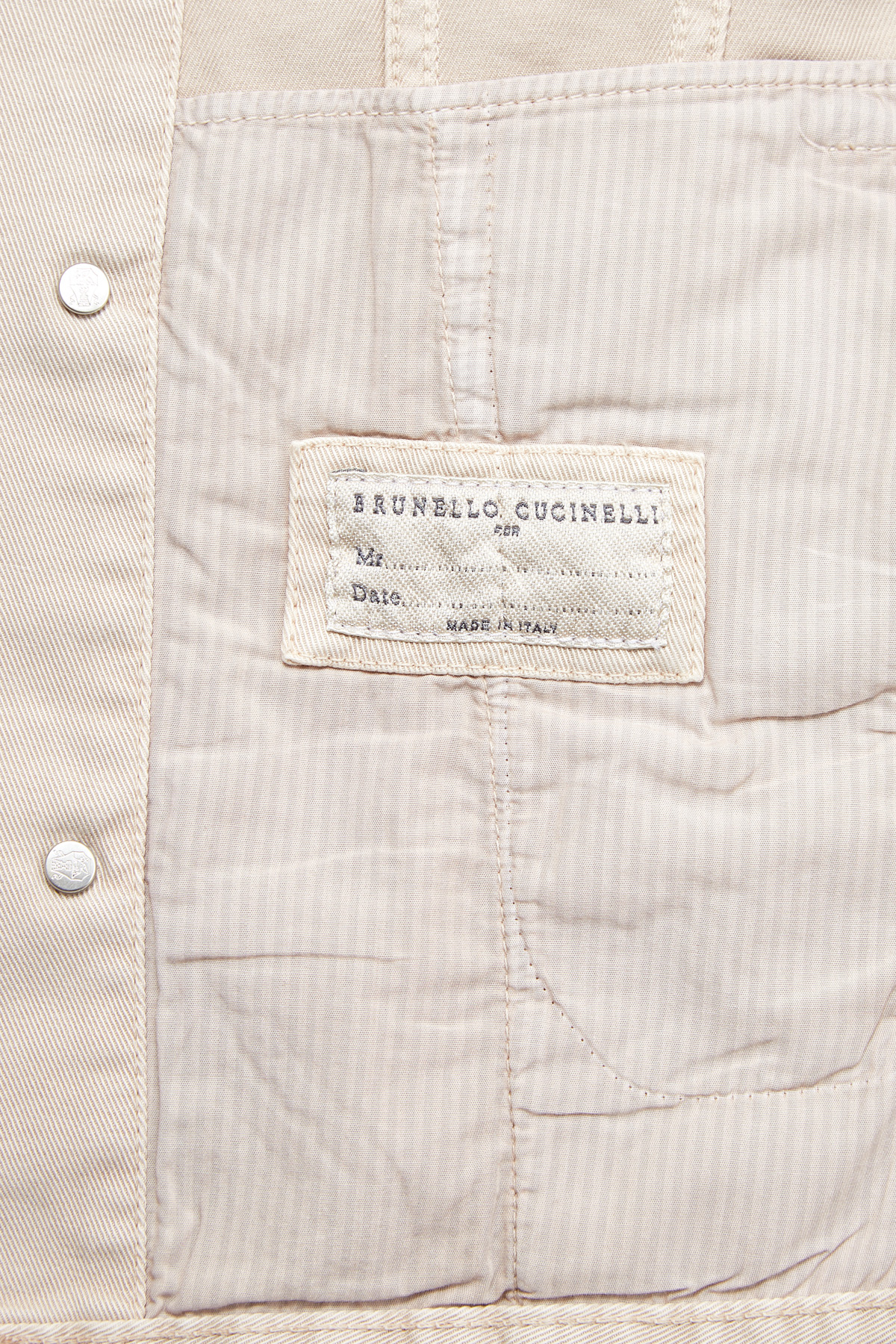 Куртка из денима с матовой фурнитурой BRUNELLO CUCINELLI, цвет бежевый, размер 54 - фото 7