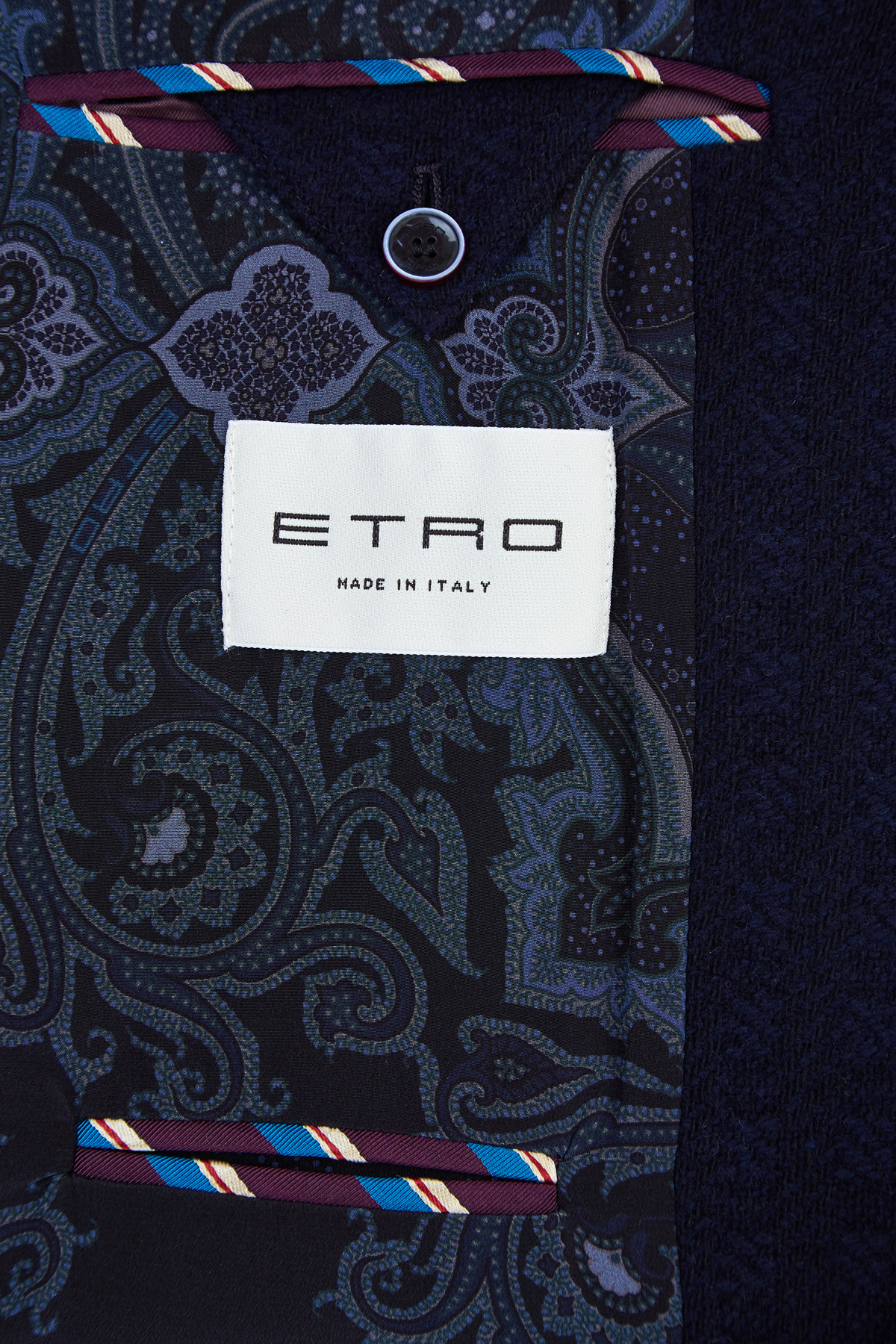 Пальто из шерстяного драпа с жаккардовым узором ETRO, цвет синий, размер 46;50 - фото 7