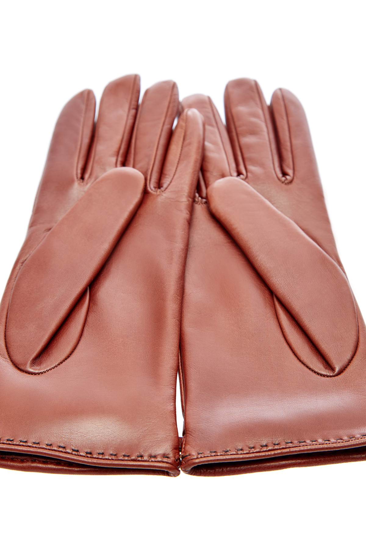 Перчатки из кожи наппа с оригинальными пряжками ERMANNO SCERVINO, цвет коричневый, размер S;M;L;XS - фото 4