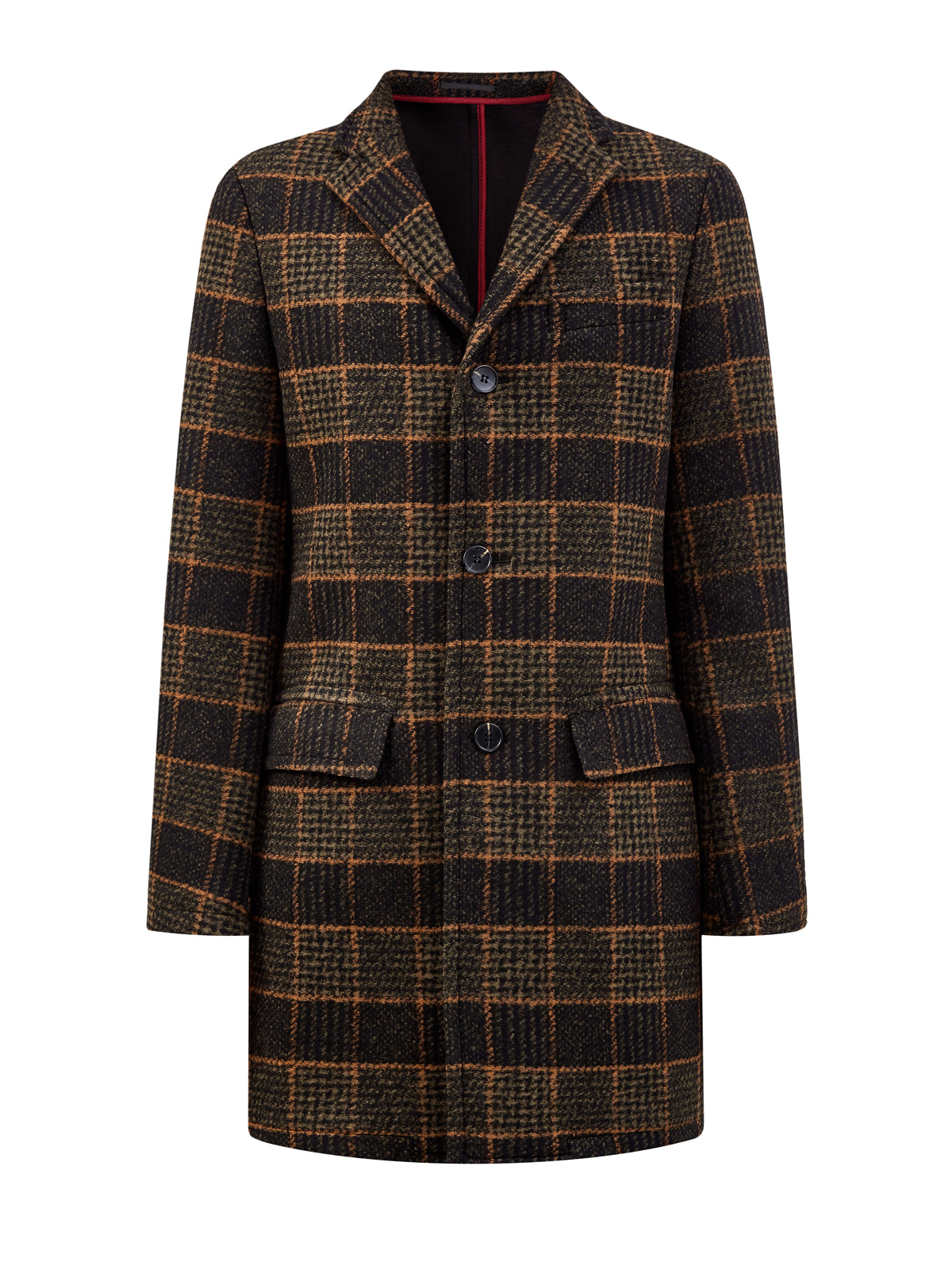 Пальто классического кроя из шерсти в крупную клетку CUDGI, цвет коричневый, размер 48;50;52;54 - фото 1