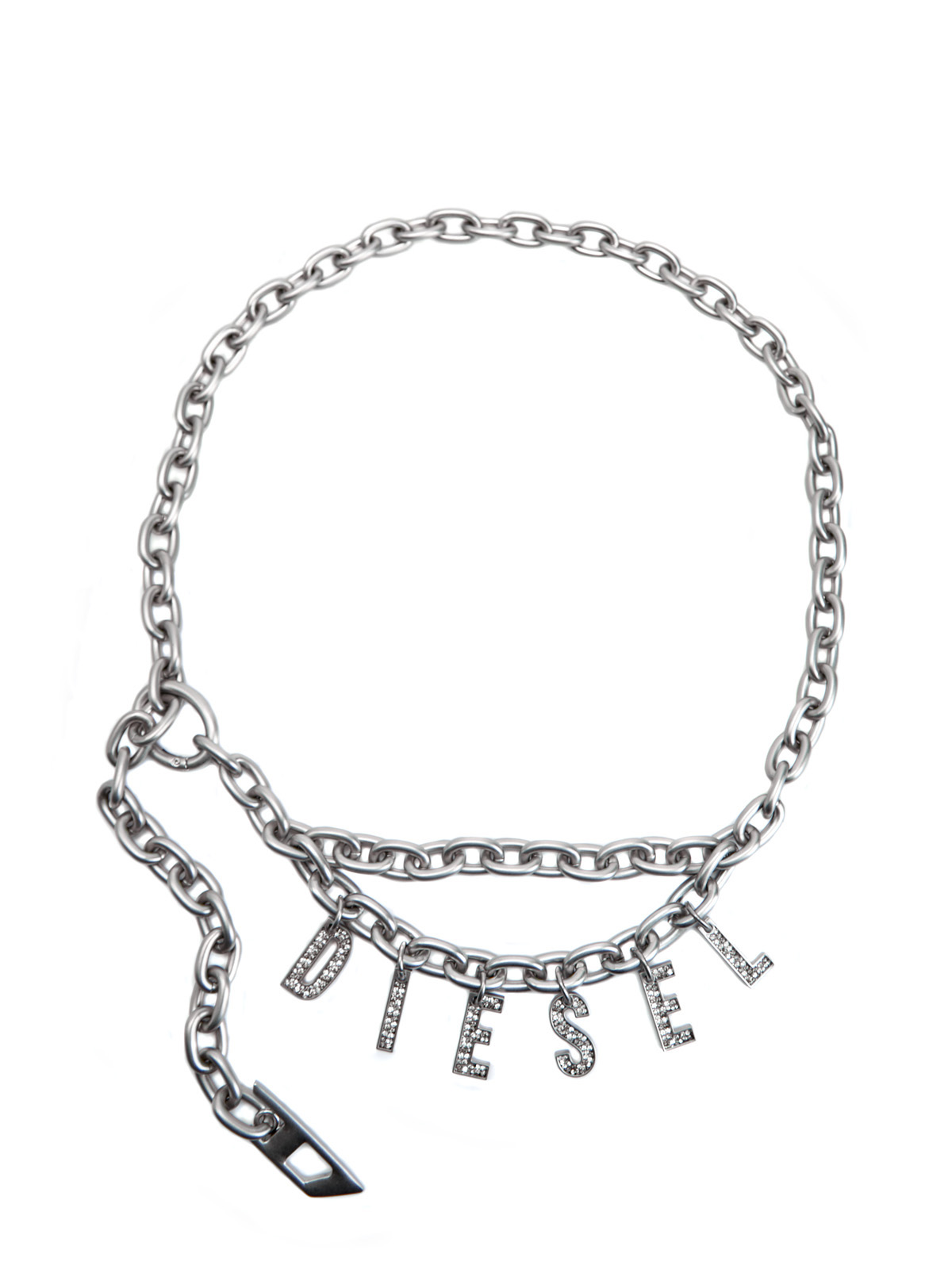 Пояс-цепочка B-Charm Chain с подвесками из кристаллов DIESEL серого цвета