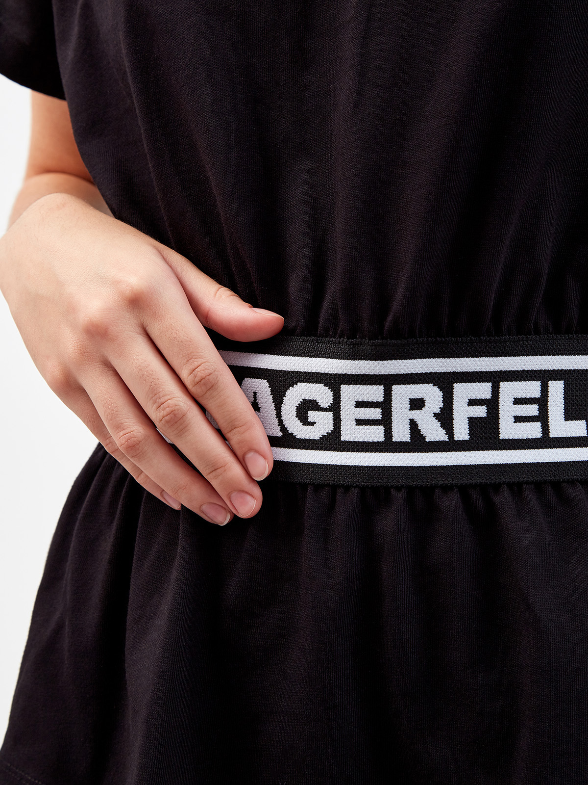 Приталенная футболка из хлопкового джерси KARL LAGERFELD, цвет черный, размер S;M;XL;XS - фото 5