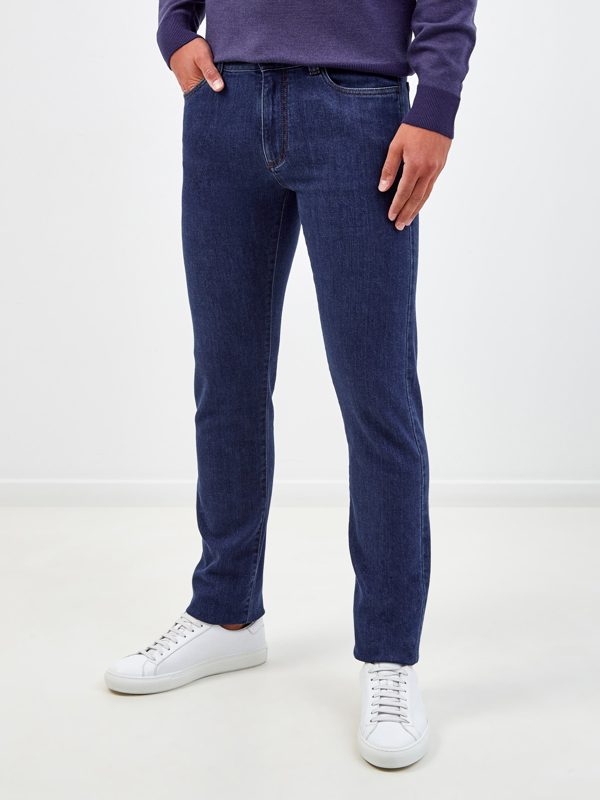 Окрашенные вручную джинсы с волокнами кашемира CANALI, цвет синий, размер 50;52;54;56;58;60;48 - фото 3