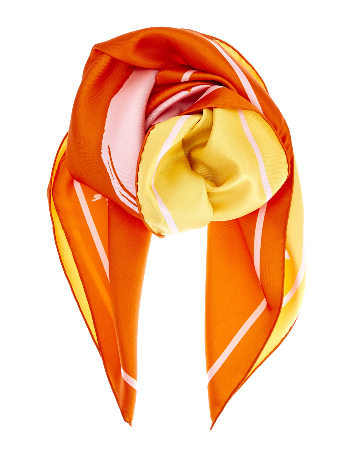 Легкий платок из струящегося шелкового твила BURBERRY, цвет оранжевый, размер 40.5;41;41.5;42;43;44;45;46